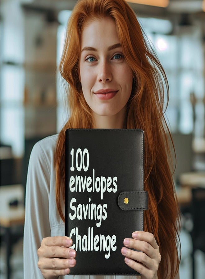 DONBAO 100 Envelopes Money Saving Challenge Binder - Fun, Easy Savings System to Save $5,050, $10,000, $500, $1,000, A5 Budget Binder Planner Book Tracker with Cash Envelopes, Guide & Progress Chart (Black) - Image 4