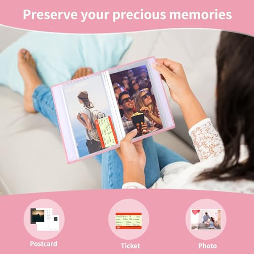 vivinin 2 Pack Photo Album 4x6, Linen Cover Photo Book, Small Photo Album Book for 36 Pockets Hold 72 Pictures, Picture Book for Photos Family Anniversaries Baby Vacations（Pink） - Image 4