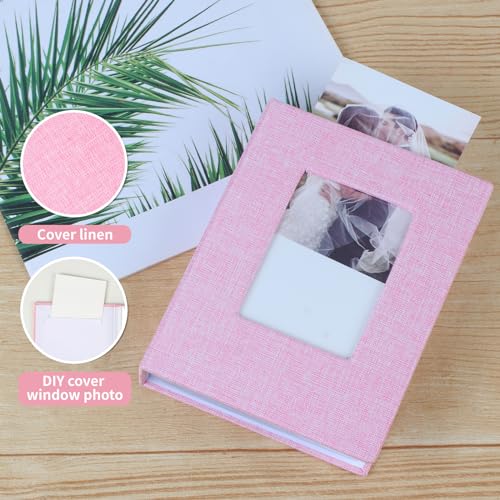 vivinin 2 Pack Photo Album 4x6, Linen Cover Photo Book, Small Photo Album Book for 36 Pockets Hold 72 Pictures, Picture Book for Photos Family Anniversaries Baby Vacations（Pink） - Image 3