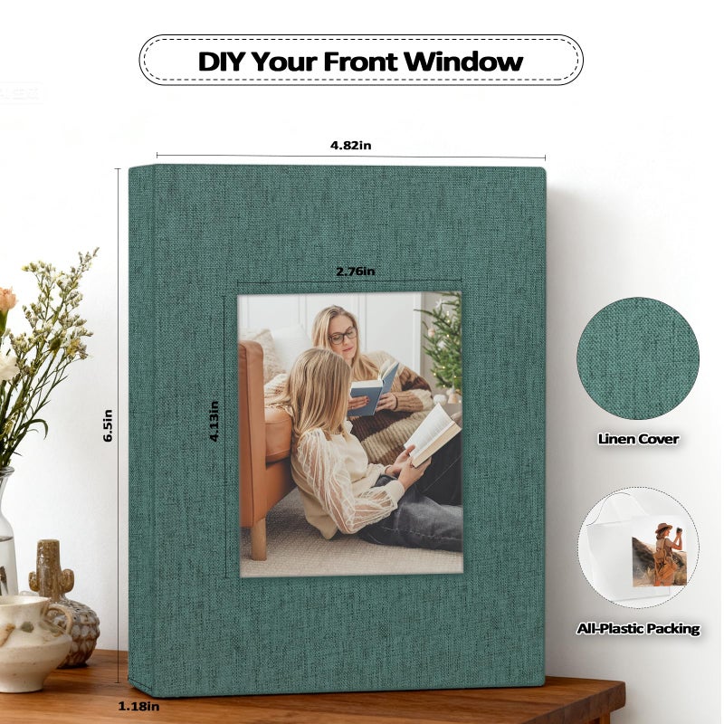 Popotop 2 Pack Photo Album 4x6 Pictures, Small Linen Slip-in Photo Albums Book for 80 Photos with 40 Pockets, Birthday Gifts for Women Mom Family Baby - Image 4