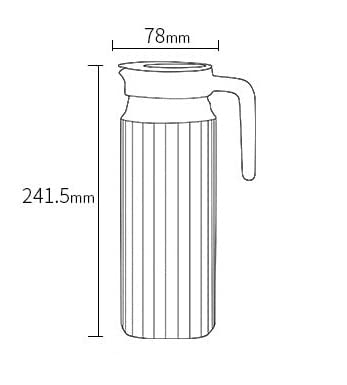 IndusBay Rectangular 1100 ml Fluted Glass Jug Pitcher with Plastic lid iced Tea Pitcher Water jug hot Cold Water ice Tea Milk and Juice Beverage Carafes 11 LTR 1 Piece Transparent