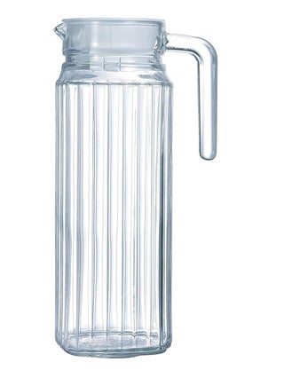 IndusBay Rectangular 1100 ml Fluted Glass Jug Pitcher with Plastic lid iced Tea Pitcher Water jug hot Cold Water ice Tea Milk and Juice Beverage Carafes 11 LTR 1 Piece Transparent - pzsku/Z99E380ED5AE15FB1F518Z/45/1748264566/990dc576-cfb8-4b26-9791-3c5eee688ffa
