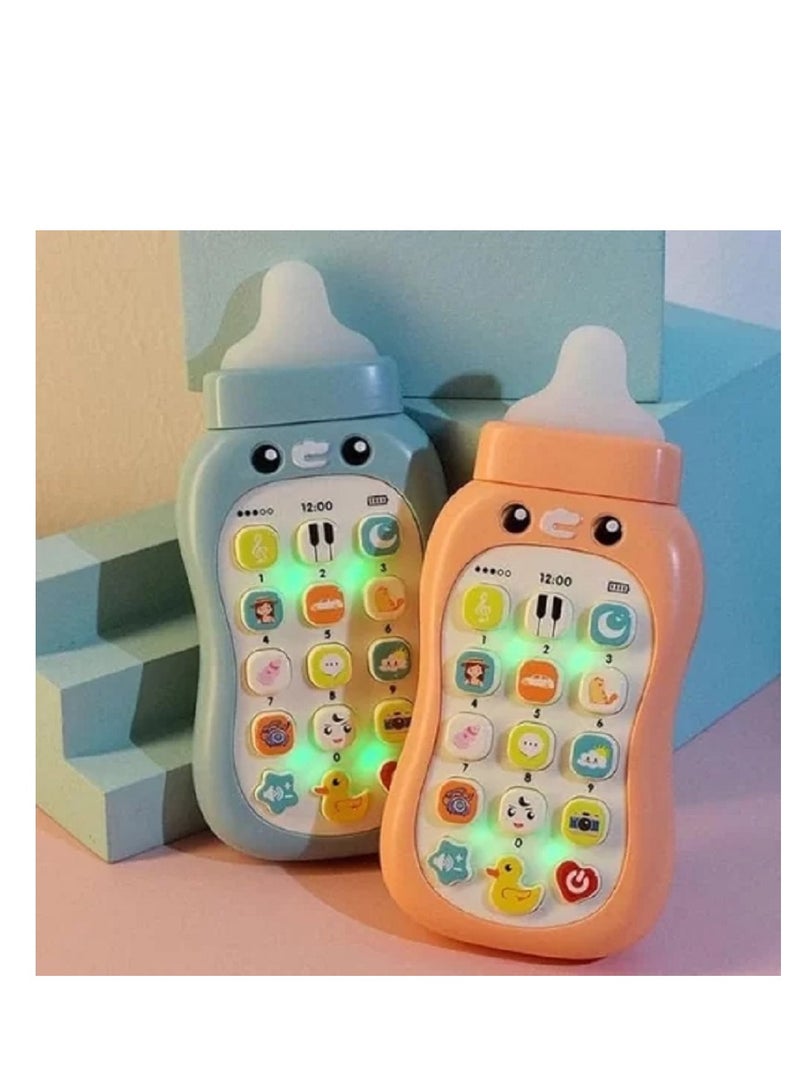 تليفون بيبي 4*1 بصوت للاطفال على شكل ببرونة عضاضة- متعدد الالوان - Image 1