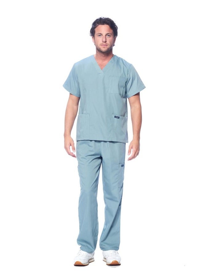Dagacci Scrubs Medical Uniform Men Scrubs Set Medical Scrubs Top and Pants - Image 1