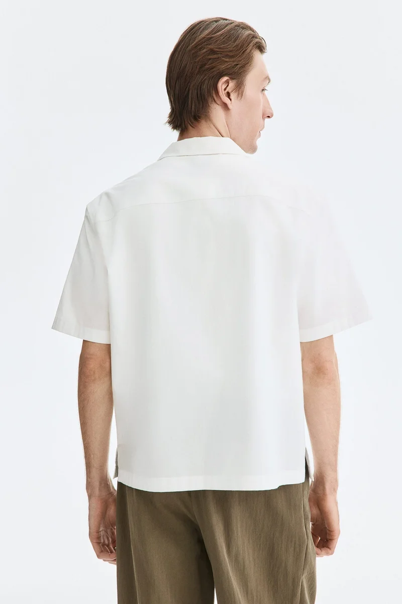 H&M  Relaxed Fit Emroidered-motif resort shirt for Men | Best Price UAE