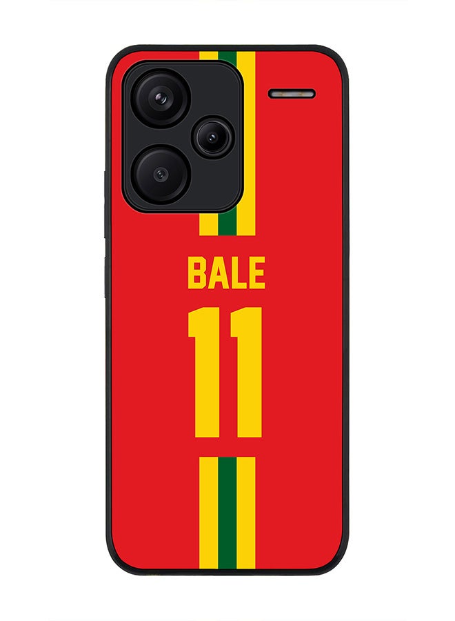 Stylizedd Rugged Black Edge Case for Xiaomi Redmi Note 13 Pro Plus, Slim fit Case Thin Cover -  Football Team - Wales, Player Name - Bale - Image 1