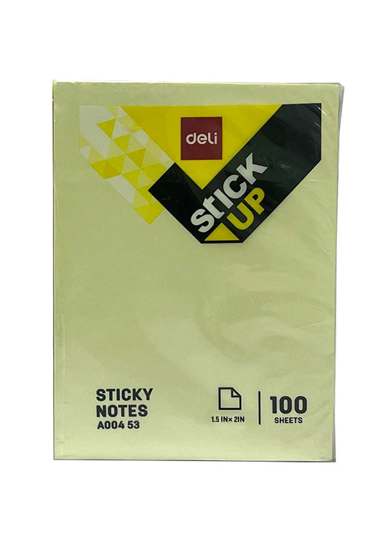 Deli Yellow Sticky Notes - 1.5x2 Inches 100 Sheets Per Pad  Pack of 12 - Image 1