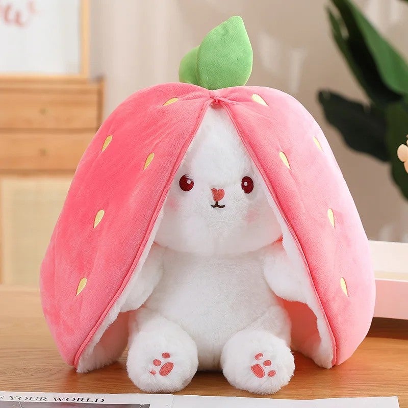 Y&D Creative Carrot-Shaped Stuffed Animal Toy – Adorable Bunny Plush Doll with Fruit Design, Soft Cuddly Rabbit for Kids, Cute Decor & Gift - Image 4