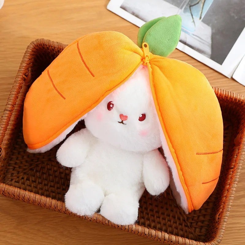 Y&D Creative Carrot-Shaped Stuffed Animal Toy – Adorable Bunny Plush Doll with Fruit Design, Soft Cuddly Rabbit for Kids, Cute Decor & Gift - Image 3