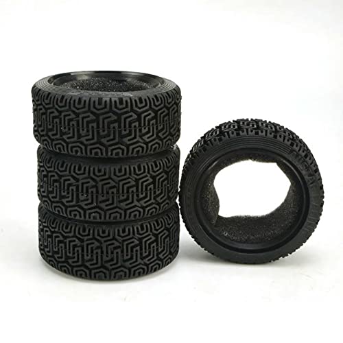 LAFEINA 1/10 RC Car Racing Flat Run Sponge Insert Rubber Tyres 68mm Tires for 1:10 RC On Road Car Tamiya HSP HPI Kyosho RC Rally Car (Black) - Image 5