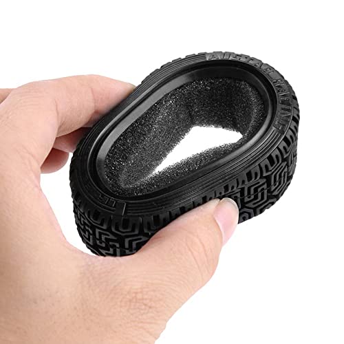 LAFEINA 1/10 RC Car Racing Flat Run Sponge Insert Rubber Tyres 68mm Tires for 1:10 RC On Road Car Tamiya HSP HPI Kyosho RC Rally Car (Black) - Image 4