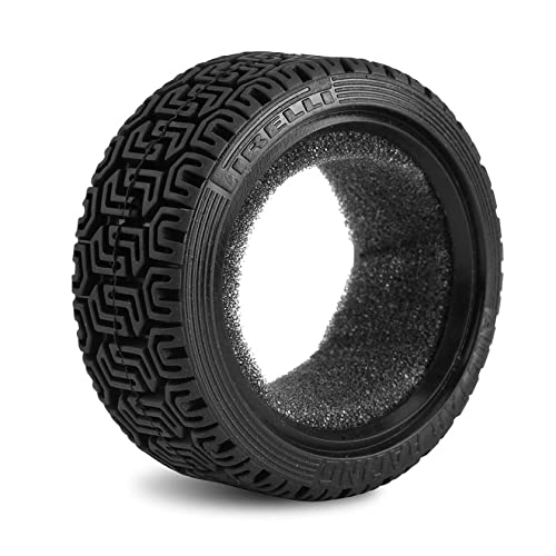 LAFEINA 1/10 RC Car Racing Flat Run Sponge Insert Rubber Tyres 68mm Tires for 1:10 RC On Road Car Tamiya HSP HPI Kyosho RC Rally Car (Black) - Image 3