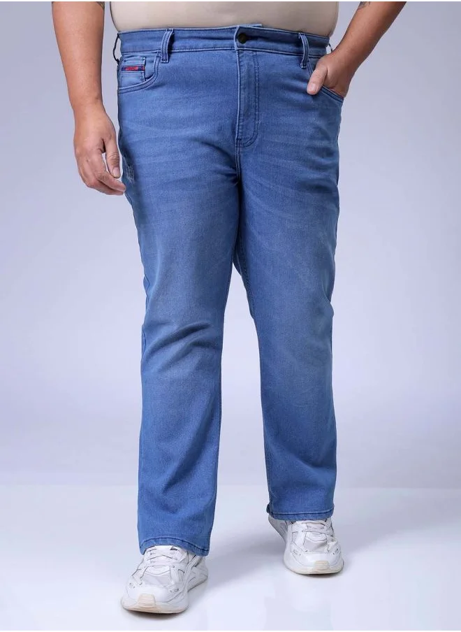 هاردسودا Men Plus Size Bootcut Solid Mid-Rise Stretchable Jeans