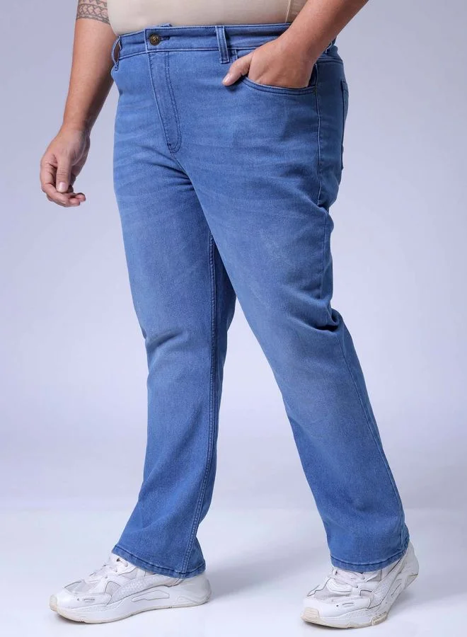 هاردسودا Men Plus Size Bootcut Solid Mid-Rise Stretchable Jeans