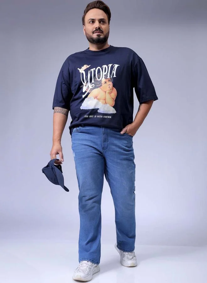 هاردسودا Men Plus Size Bootcut Solid Mid-Rise Stretchable Jeans