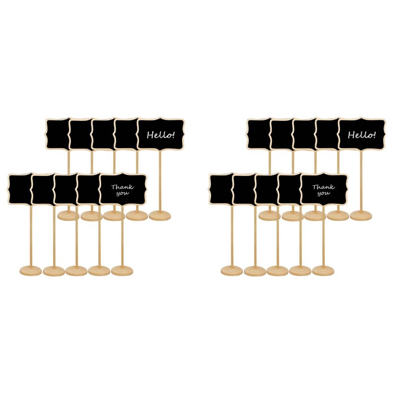 Climberty ® 20PCS Mini Chalkboard Sign Stands Writable Message Labeling Signs for Buffet Food Decorative Nameplates with Wooden Base Catering Wedding Party Festivals 3.3x2.4 inch - Image 1