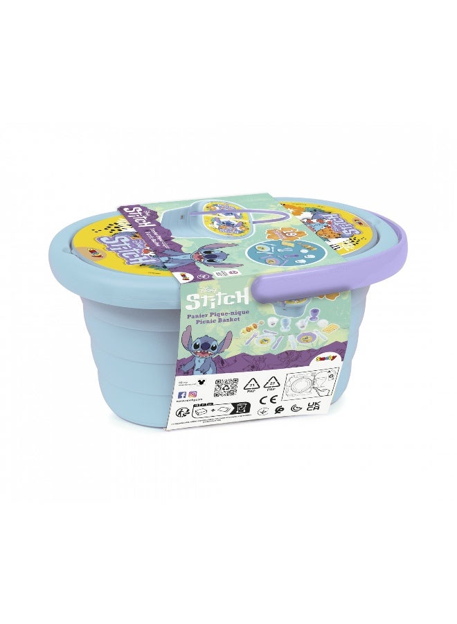 Smoby Disney Lilo & Stitch Stitch Picnic Basket Playset (18.8 X 12.7 X 26.4 Cm, 19 Pieces) - Image 1