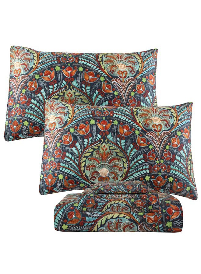 QSH Boho Sheets King Size - 100% Egyptian Cotton Bohemian Patterned Sheets Printed Bedding King Size Bed Sheets 17.5" Extra Deep Pocket 4pcs - Image 1