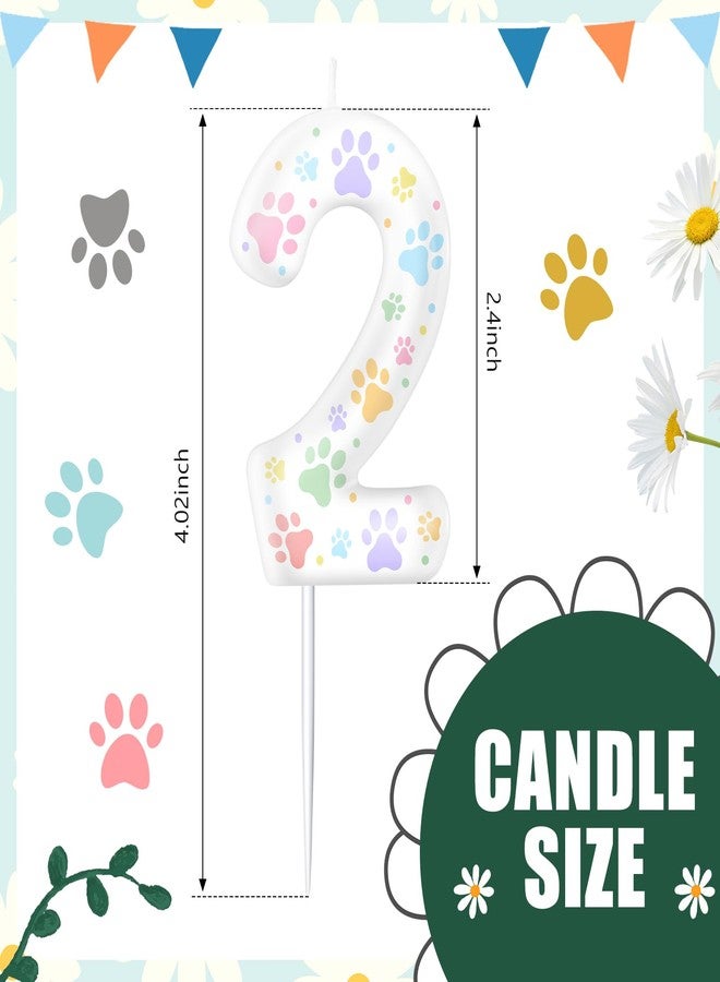 MTLEE Pastel Dog Paw Candles Birthday Cake Decorations Cake Cupcake Topper for Boy and Girl Birthday Decoration (2) - Image 2