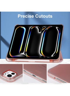 Best Choice Products New iPad Pro 13 inch Case M4 2024 7th Generation with Pencil Holder,Support Touch ID and Auto Wake/Sleep - Pink  - Image 4