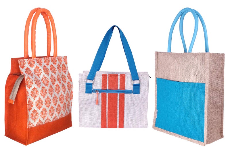 Foonty Men/Women Jute Lunch Bags(Pack of 3,ZYL-1C) - Image 4