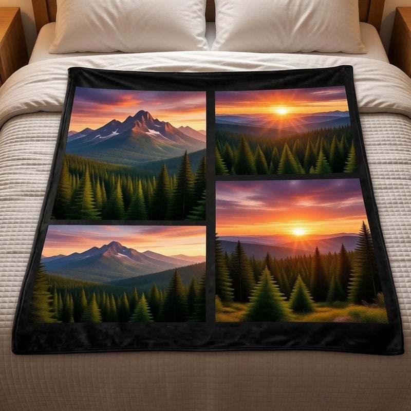 Custom Blanket Flannel, Photo & Text Printed Personalized Throw, 27.6 X 39.4 in, Soft Cozy for Home Decor, Birthday, Valentine's Day, Customized Gifts - Image 3