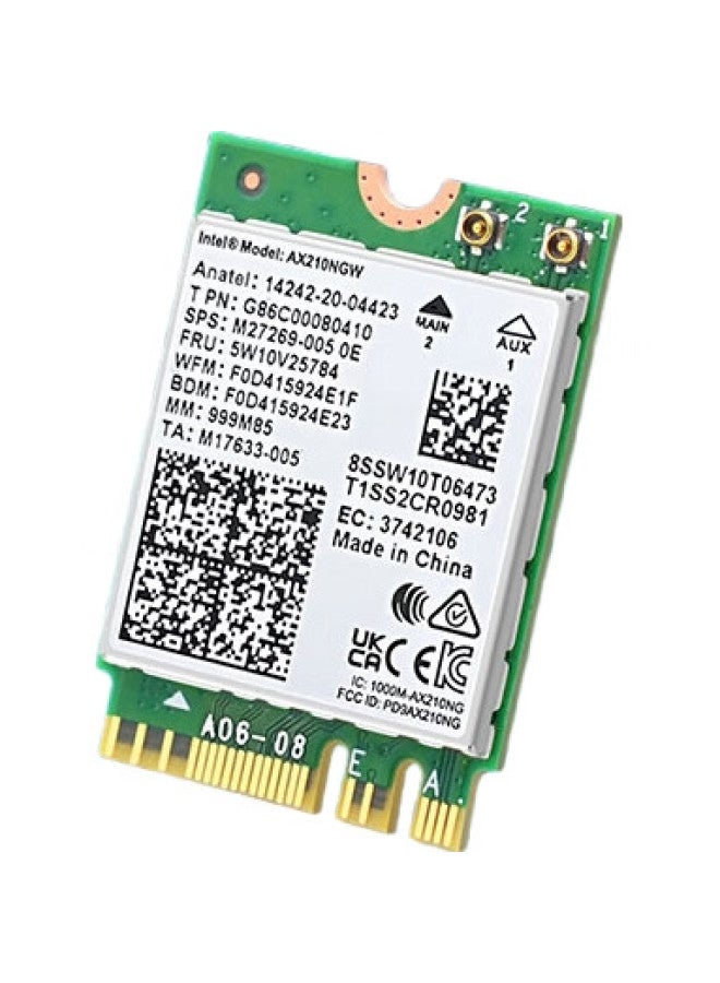 Eb-Link Intel Ax210 Chip Desktop Wireless Network Card, 5,374M With External Antenna, M.2 Interface, Wifi 6 Tri-Band Network Card, Bluetooth 5.3, Computer Motherboard Internal Module - Image 1