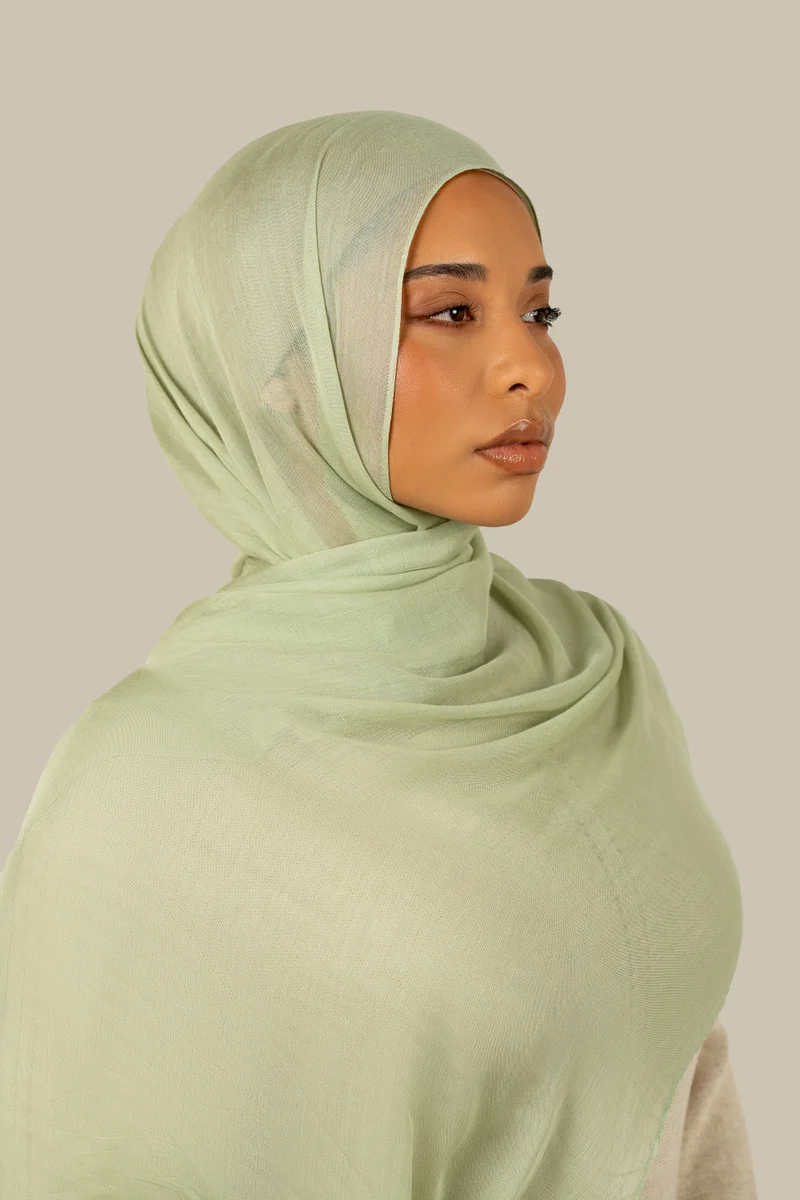 silqrose Soft Sage Fine Weave Modal Hijab