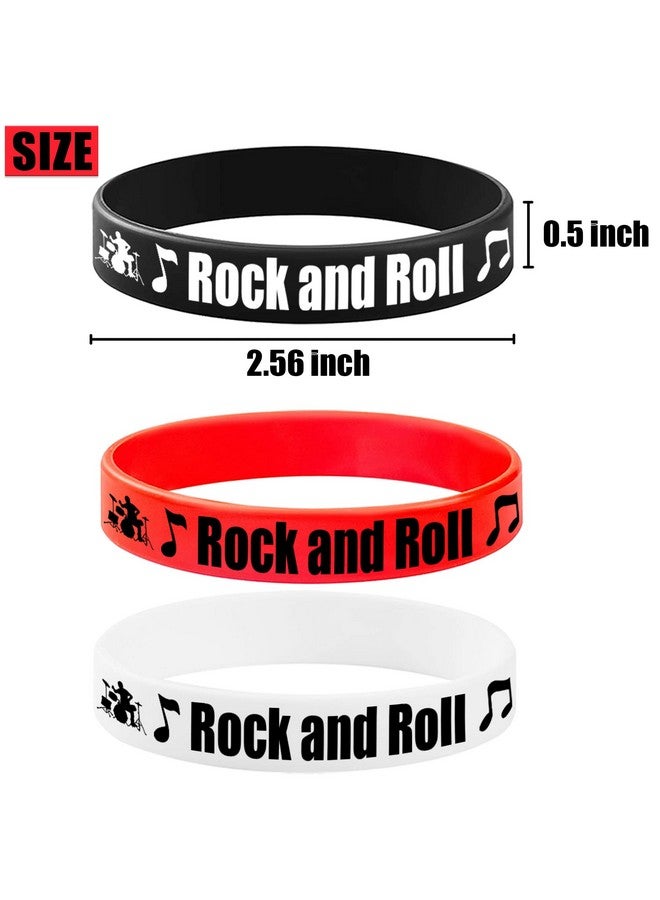 كوبا بلاي 48 قطعة من أساور المطاط روك آند رول - لوازم ديكورات حفلات روك آند رول - موسيقى حفلات الثمانينيات والتسعينيات / أعياد الميلاد الموسيقية لحفلات استقبال المولود أساور سيليكون هدايا الحفلات - Image 3