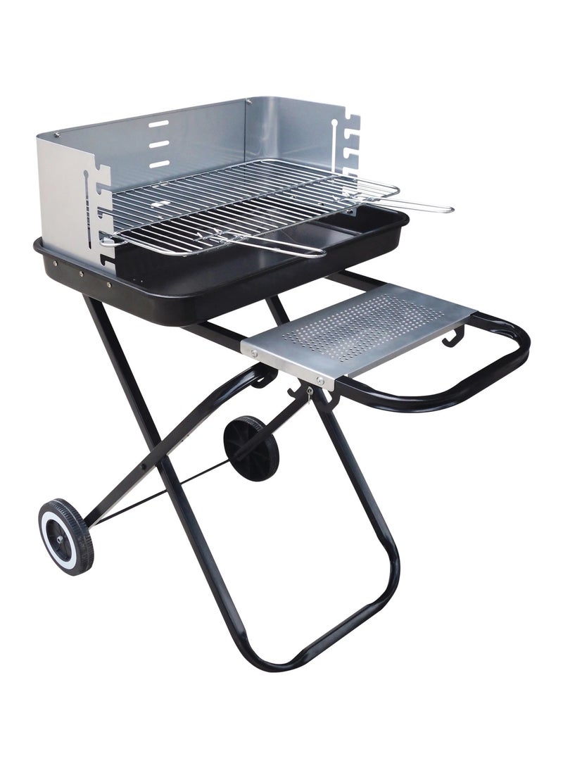 DubaiGallery Stainless Steel BBQ Charcoal with Wheels and Storage Holder for Camping, Picnic, Barbecue, Party, Outdoor Activities - Image 1