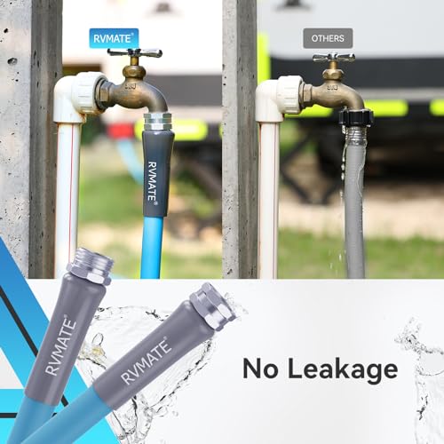 RVMATE خرطوم مياه RVMATE بطول 100 قدم، بقطر داخلي 5/8 بوصة، خرطوم مياه شرب خالي من الرصاص، خرطوم حديقة غير متسرب لـ RV/مقطورة/تخييم، ملحقات RV - Image 4