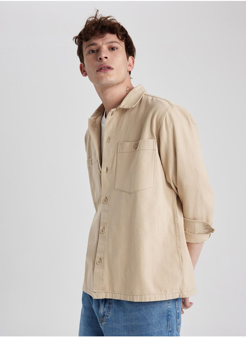 DeFacto Relax Fit Cotton Long Sleeve Shirt Jacket  - Image 2