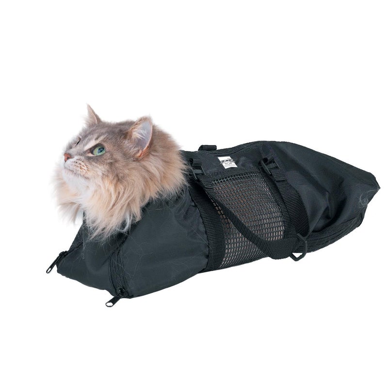 Top Performance Cat Grooming Bag â€” Durable and Versatile Bags Designed to Keep Cats Safely Contained During Grooming and/or Bathing - Medium (Pack of 1), Black - Image 3