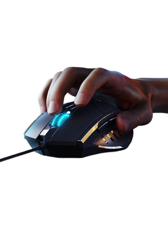 inphic ماوس ألعاب سلكي W1 مع تعريف ماكرو، تصميم مريح، تشغيل هادئ، للاستخدام في المنزل، المكتب، اللابتوب، الكمبيوتر المكتبي، متوافق مع USB، رمادي - Image 3