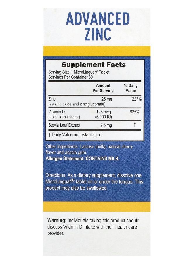 Superior Source أقراص الزنك المتقدمة فيتامين د3 60 ميكرو لينجوال® تذوب بسرعة - Image 2