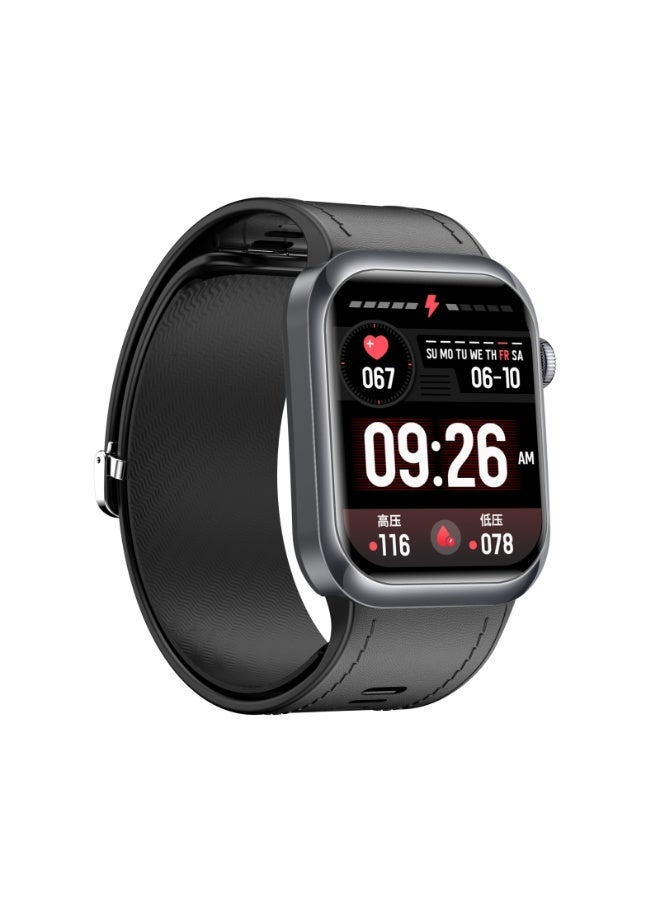 Domars Health Smart Watch with AirPump System, 1.95" AMOLED ScreenFitness Tracker with Bluetooth Calling 24/7 Heart Rate Monitor, 50 Sport Modes.Running, Cycling, Hiking Ect 15-Day Battery, NFC, IP67 Waterproof,SOS Black - Image 3