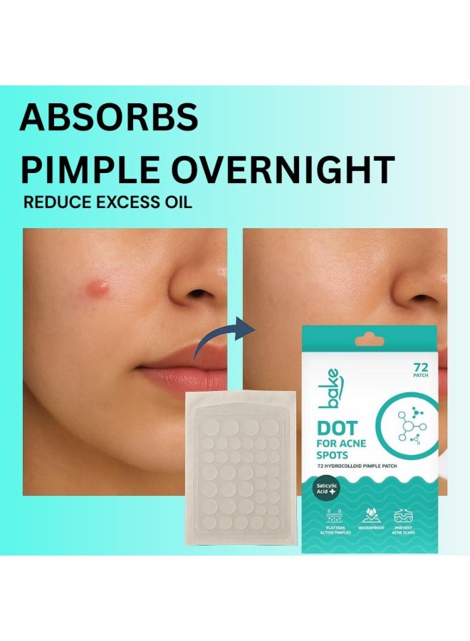 BAKE 2% Salicylic Acid Hydrocolloid Pimple Patches (36 Dots) | Absorbs Oil, Prevents Acne | Waterproof Patches | For Acne, Acne Marks, Acne Prone Skin - 36 Dots - Image 4