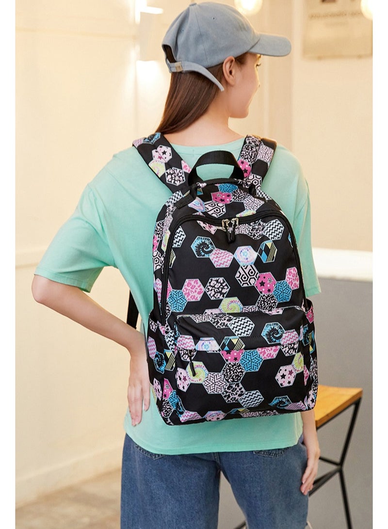 SKT Shiketro Two-Piece Student Schoolbag Outdoor Printed Waterproof Backpack - Image 3