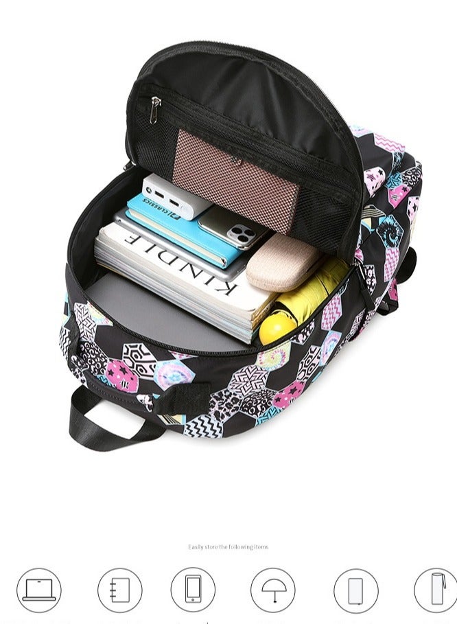 SKT Shiketro Two-Piece Student Schoolbag Outdoor Printed Waterproof Backpack - Image 5