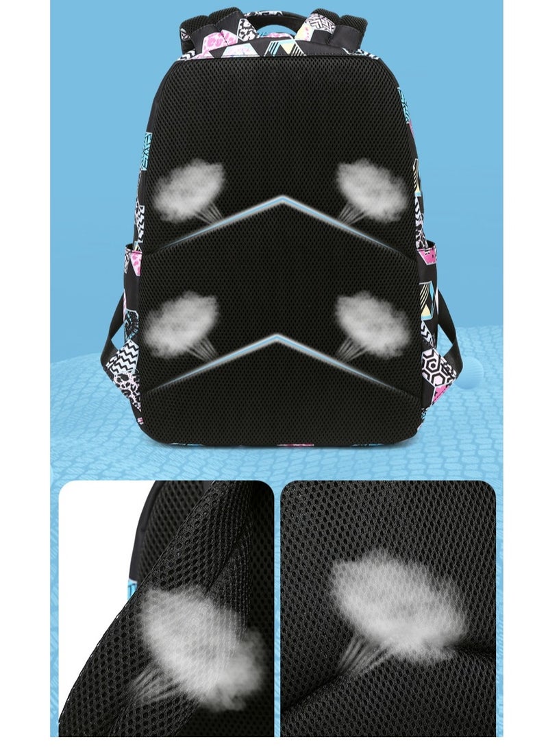 SKT Shiketro Two-Piece Student Schoolbag Outdoor Printed Waterproof Backpack - Image 2