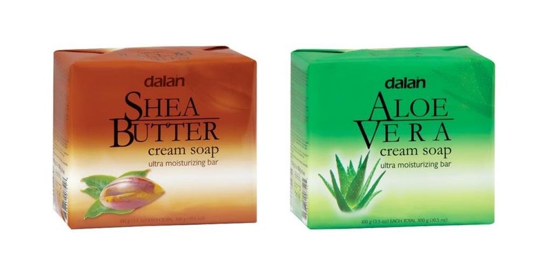 Dalan DALAN Cream Soap 3 X 90 gm Aloe vera 3 X 90 gm Shea Butter 6 Nos Imported from Turkey Special Price of Rs 210 Only