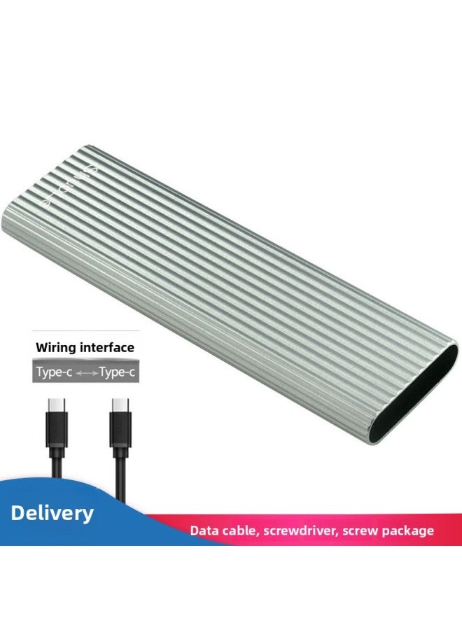 M.2 Hard Disk Box USB3.1Type-C To M.2NGFF Protocol Solid State High-speed Transmission External Mobile Hard Disk Box-Color:shuole-TN05-NGFF Silver C- C
