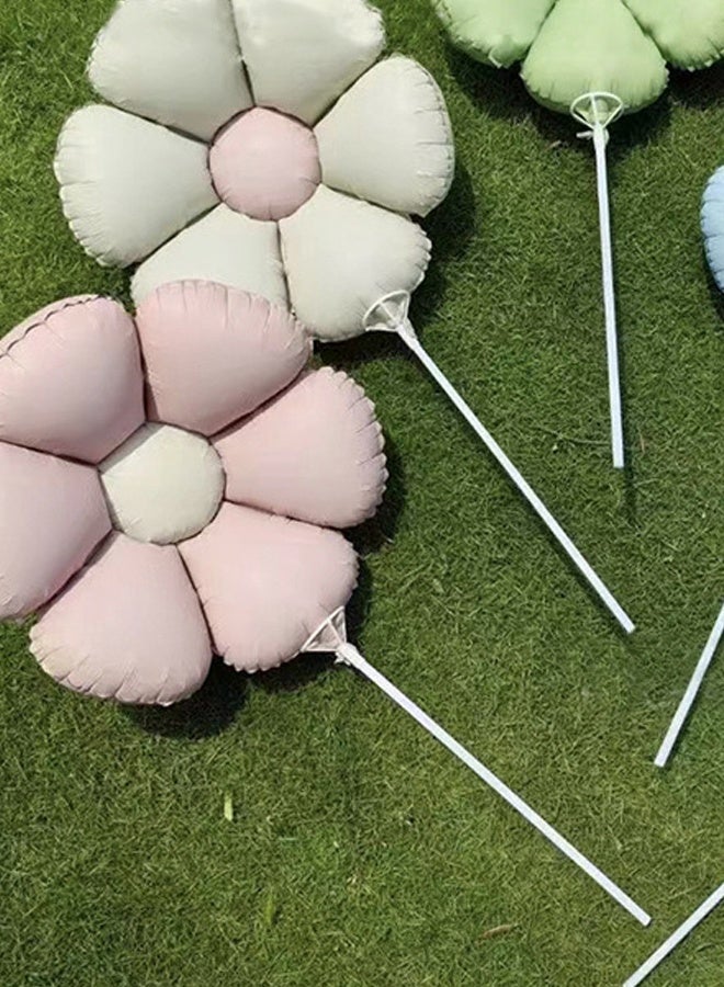 1st Birthday Party Decoration Supplies 40 Inch Matte Pink Digital Bear Daisy Flower Aluminum Film Balloon Set - Image 4