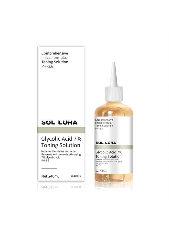 SOL LORA glycolic acid 7% toner removes acne marks, fades acne marks, closed comedones, moisturizes and rejuvenates the skin - Image 1