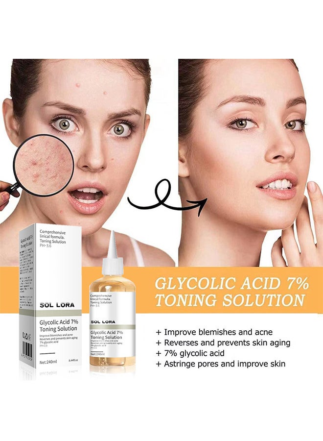SOL LORA glycolic acid 7% toner removes acne marks, fades acne marks, closed comedones, moisturizes and rejuvenates the skin - Image 2