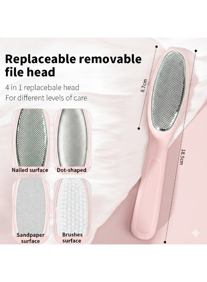 9 Piece Professional Manicure & Pedicure Kit for Women , Easy to Use Callus Remover, Foot File & Nail Care Set for Home & Salon, Stainless Steel & ABS Tools for Smooth, Soft Feet and Perfect Nails - Pink - Image 2