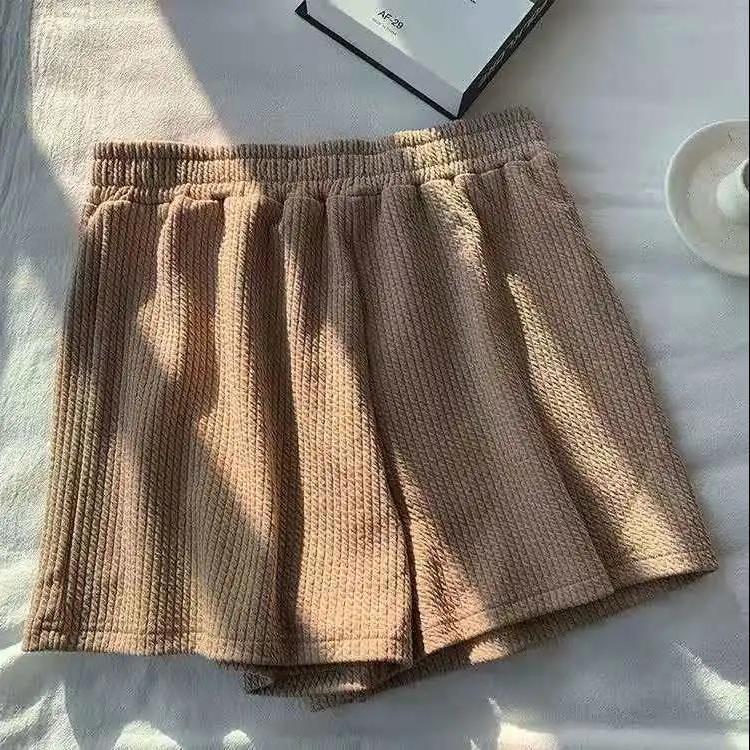 Comfortable Jacquard Chao Womens Loose-fit Casual Suit Two-piece Set Shorts Vest Summer 2024 New Style Casual Dress Set khaki Pants [Single Piece]] 