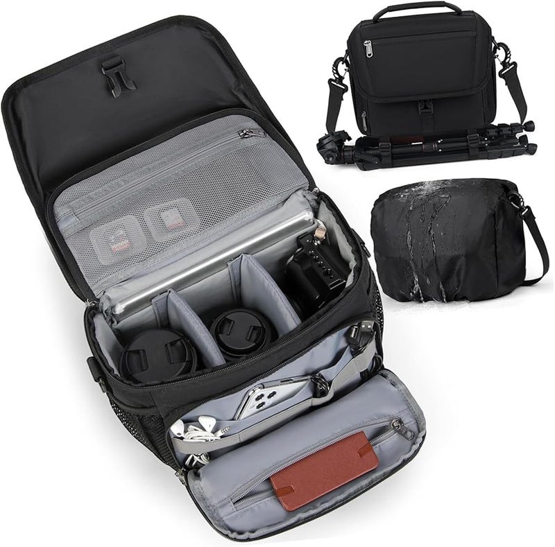 Anti Slip DSLR Messenger Bag Reinforced Stitching Lightweight Polyester Camera Bag - Image 4