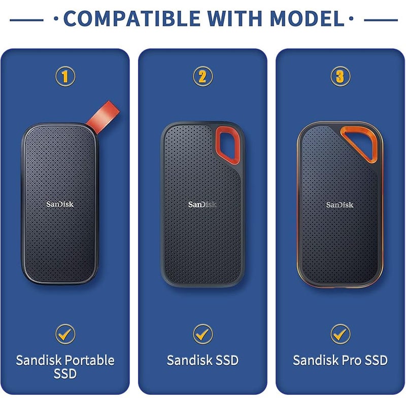 Hard Case for SanDisk Extreme Pro/SanDisk Extreme Portable External SSD 500GB 1TB 2TB, Travel Case Protective Cover Storage Bag - Image 2
