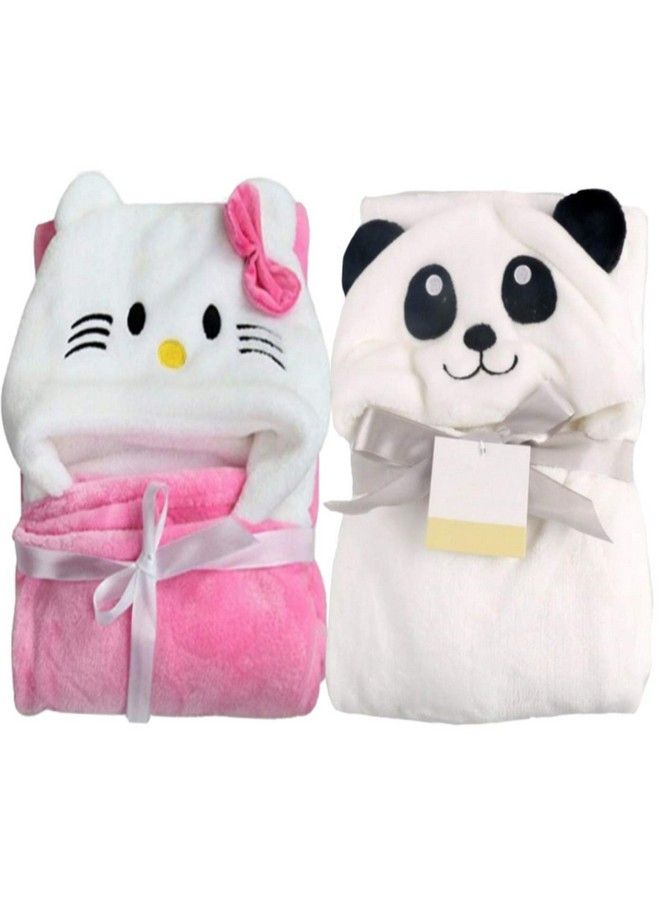 Brandonn All In 1 Ultrasoft Luxury Hooded Funny Caps Wrapper Baby Bath Towel Baby Blanket  - Image 1
